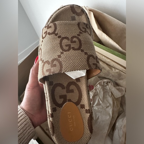 Gucci double G WOMEN'S PLATFORM SLIDE SANDAL. Size 38 (US 8). NEW - Picture 3 of 12